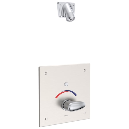 Delta Commercial 860T Electronic Shower Trim With Push Button Activator- Hardwire In Chrome 860T167