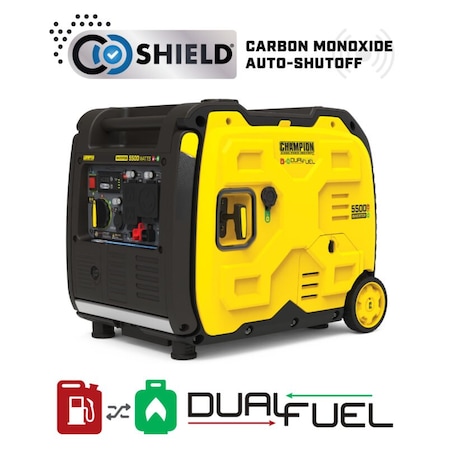 Champion Power Equipment Portable Generator, Gasoline/Propane, Electric, Recoil Start, 120V AC 201469