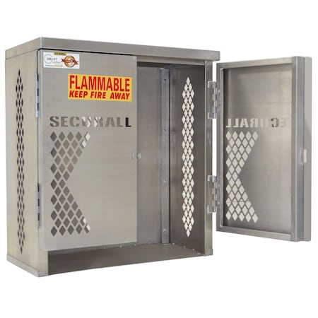 Securall 16 Cylinder Vertical Aluminum LP & Oxygen Gas Storage Cabinet, 20 or 33 Lb, Standard 2-Door LP2S-VERTICAL