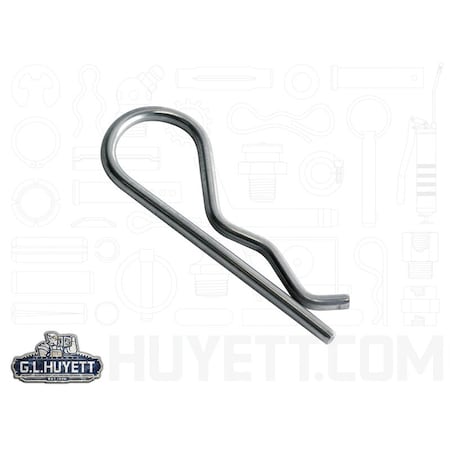Huyett Bridge Pin, Zinc Plated Spring Steel, 0.177 in Wire Dia x 3.750 in L x Fits 1/4 in to 1/2 in Shaft BP-0103