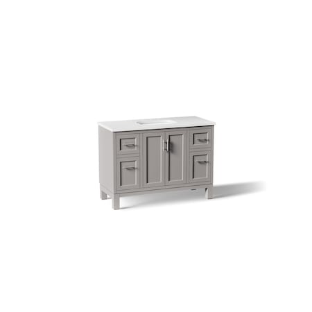 Kohler Quo 48" bathroom vanity cabinet with sink and quartz top 28383-ASB-1WT