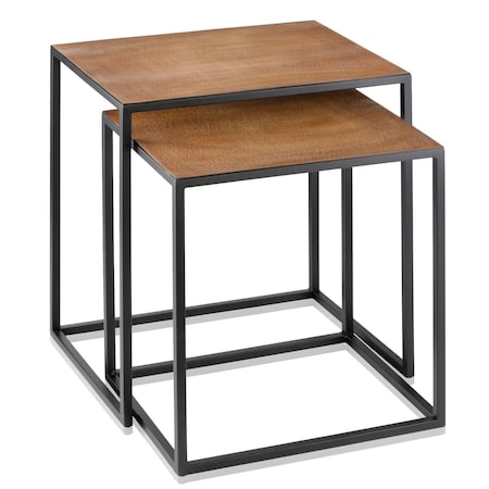 Homeroots 22" Black And Brown Resin End Table 383762