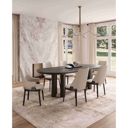 Manhattan Comfort 6-Piece Kara Dining Side and Arm Chairs in Light Grey 4-DC057-LG
