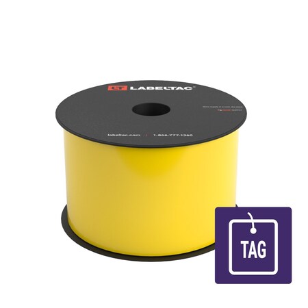 Labeltac Tear-Resistant Tag Stock 3in x 100ft LT4/LTPX, Yellow LT301TAG