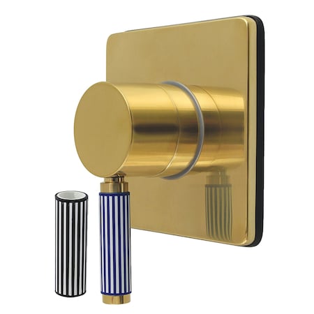 Kingston Brass Single-Handle Three-Way Diverter Valve with Square Trim Kit, Brushed Brass KS3047KPS