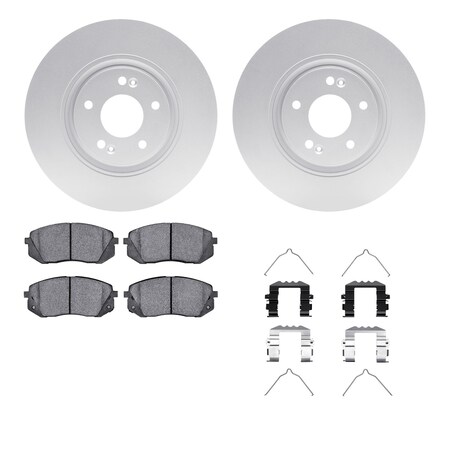 Dynamic Friction Co DFC GEOSPEC Coated Rotors with 5000 Brake Pads - Ceramic and Hardware 4512-03097