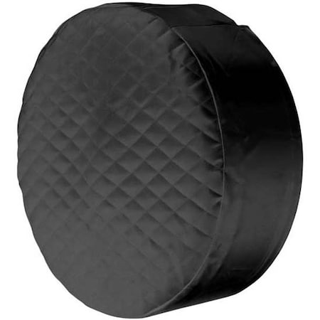 Replacement For Peterbilt 379 Year 1988 26In Diameter Quilted Black Vinyl Fuel Tank Covers W/ 2.5In