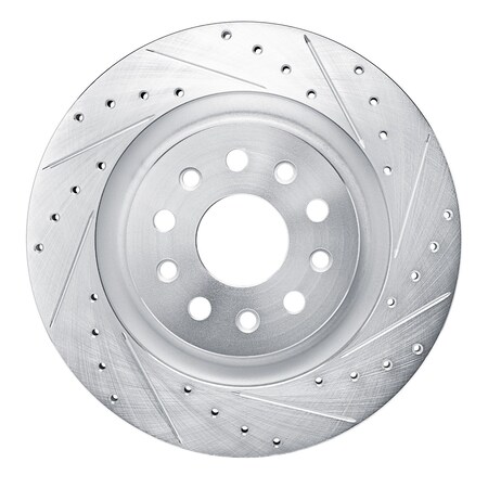 Dynamic Friction Co DFC Brake Rotor - Drilled and Slotted - Silver 631-42045R