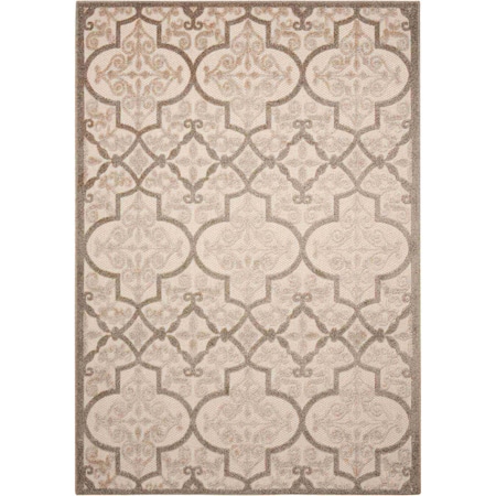 Homeroots 4' X 6' Cream Beige And Brown Trellis Indoor Outdoor Area Rug 546663