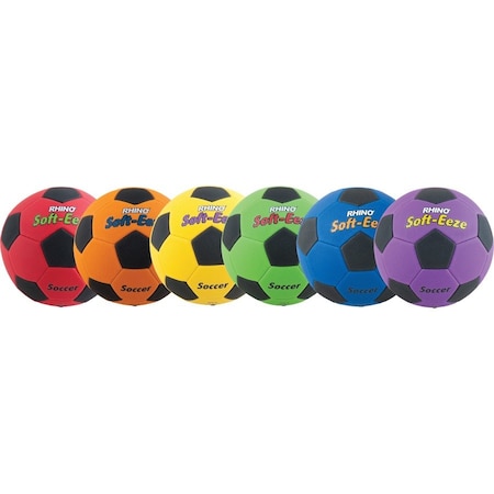 Champion Sports Softeeze Soccer Ball Set, Size 8, Multi Color, Assorted, PK6 RS3SET