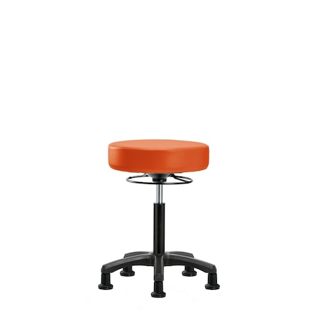 Blue Ridge Ergonomics Med Bench Mini-Stool, Vinyl, Glides, Org BR-VMBMS-RG-RG-8613