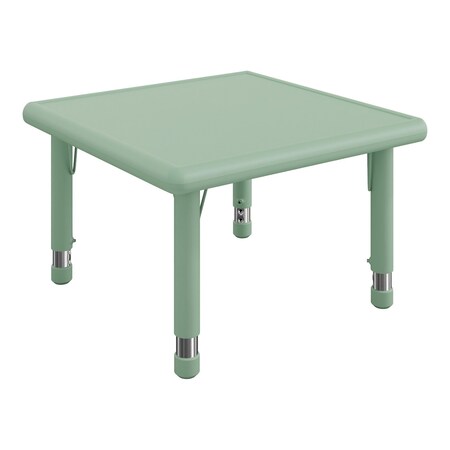 Flash Furniture Commercial Plastic Adjustable Height Classroom Activity Table-Sage, 24 in SQ YU-YCX-002-2-SQR-TBL-SAGE-GG