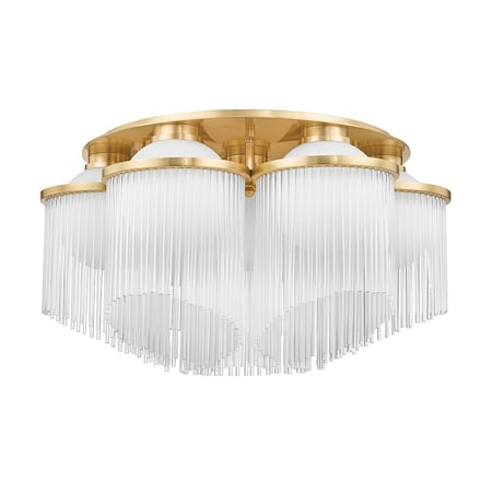 Corbett Lighting Celestial 7 Light Semi Flush 26 In. Aged Brass 398-26-AGB