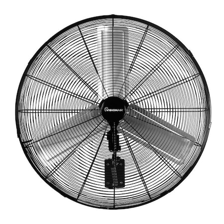 Visionair Heavy-Duty Oscillating High-Velocity Wall-Mount Fan, 120 V, 30 in Dia Blade, 2-Speed 2VAFWLHVOC30