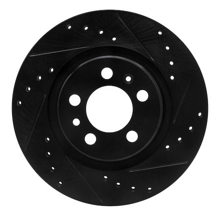 Dynamic Friction Co DFC Brake Rotor - Drilled and Slotted - Black 633-74016R