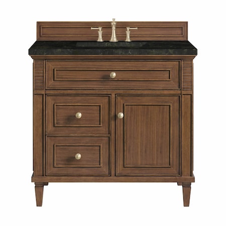 James Martin Vanities Lorelai 36" Single Vanity, Mid-Century Walnut, w/ 3 CM Phantome Eclos Top 424-V36-WLT-3PHT