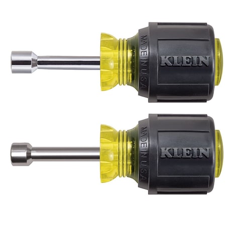 Klein Tools Nut Driver Set, Magnetic Stubby Nut Drivers, 1-1/2-Inch Shaft, 2-Piece 610M