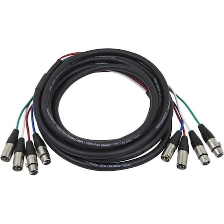 Monoprice 6 Meter (20ft) 4-Channel (2 upstream & 2 downstream) XLR Male to XLR Female Snake Cable 601394