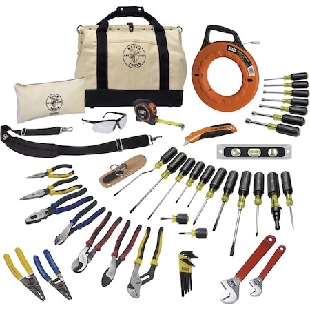 Klein Tools 41 pc Tool Kit, Includes Pliers, Screwdrivers, Keys, Bits and Bags 80141