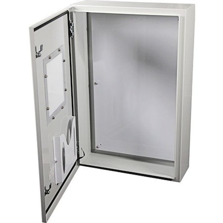 Safety Technology International 1/4 Turn Latch Electrical Enclosures, 36 in H, 8-3/4 in D, 24 in W, 4, Metal EM362408W