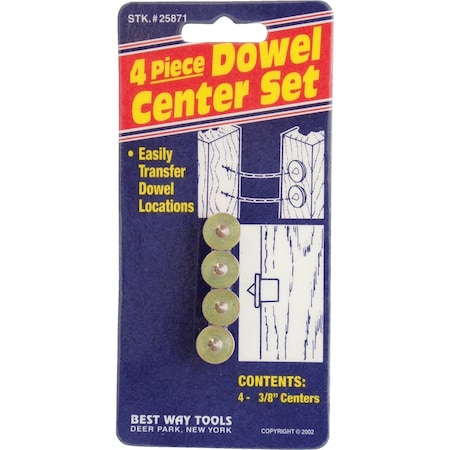 Best Way Tools 3/8''Dowel Center, 4PK B25871