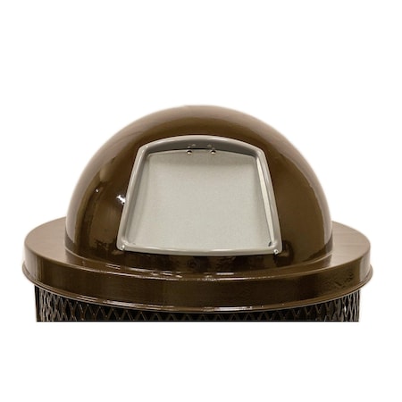 Mytcoat Dome Lid for 32 Gallon Trash Receptacle, Steel, Brown, Textured Coating 804403