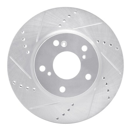 Dynamic Friction Co DFC Brake Rotor - Drilled and Slotted - Silver 631-59061L
