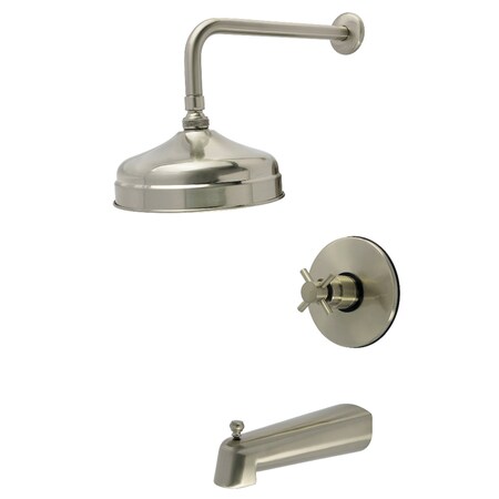Kingston Brass Single-Handle Pressure Balanced Tub and Shower Faucet, Brushed Nickel KB6338DX