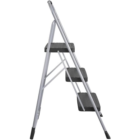Cosco Fold Step Stool, 3 Step, 200 lb., Platinum, 3 Steps, Steel, Light Gray 11-408PBLD1