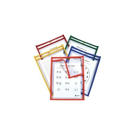 C-Line Products Pocket, Dry Erase, 9x12", Assorted, 25PK 42620