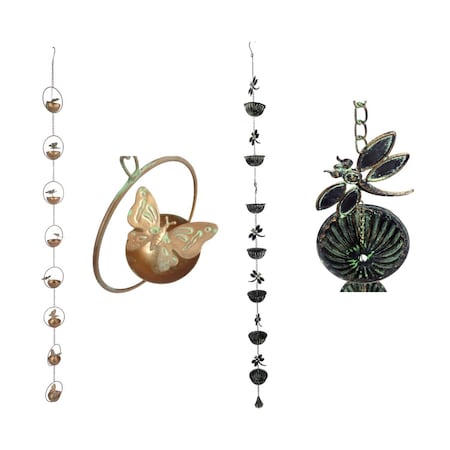 Alpine Assorted Metal 81 in. H Dragonfly or Butterfly Outdoor Decoration QES143A