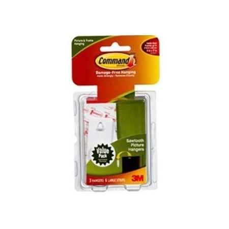 Command Sawtooth Hook, Plastic, 1/16 In, PK3 17042