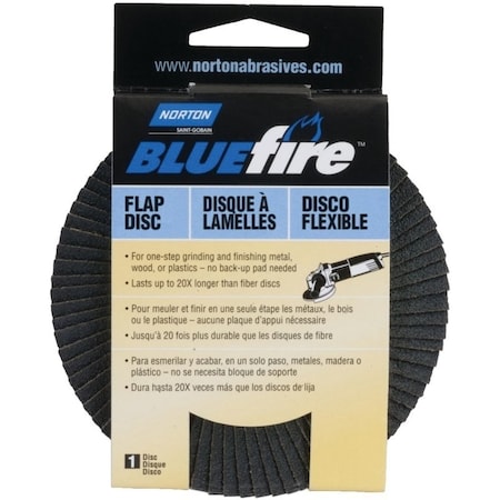 Norton Co 0 Flap Disc, 412 in Dia, 5811 Arbor, Coated, P60 Grit, Coarse, Zirconia Aluminum Abrasive 3212