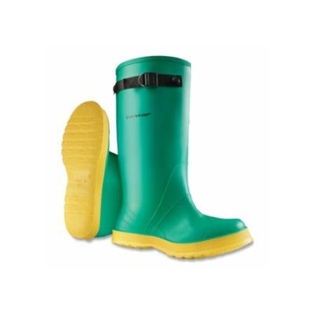 Dunlop Protective Footwear Hazmax Slicker Overboots, Men's Large, 17 in Boot, PVC, Green/Yellow 868-8705000.11