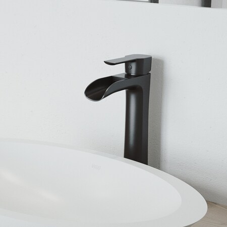 Vigo Niko Single Handle Single-Hole Bathroom Vessel Faucet in Matte Black VG03024MB