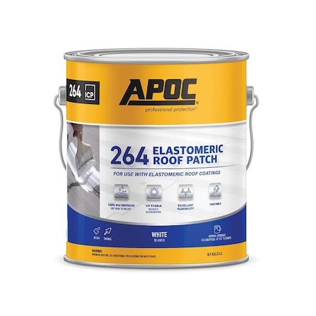 Apoc AP-264 Series Elastomeric Roof Patch, White, Liquid, 1 gal, Pail AP-2641