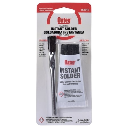 Oatey Instant Solder, 1-1/2 oz, Paste, Gray, 420 to 455 deg F Melting Point 53019