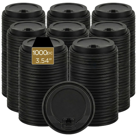 Eco Harmony Products Reclosable Lid for 10, 12, 16, 20, 24oz Paper Cup, 90mm, Plastic, Black, 1000PK 804653