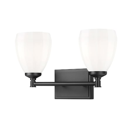 Z-Lite Oren 2-Light Vanity, 16 in W, Matte Black 7004-2V-MB