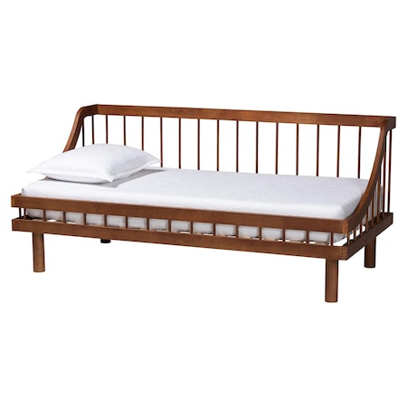 Baxton Studio Helio Mid-Century Modern Walnut Brown Finished Wood Twin Daybed 250-13550-ZORO