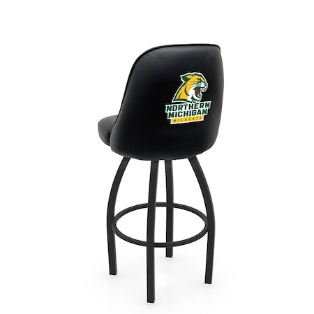 Holland Bar Stool Co Logo Grizzly Northern Michigan 25 in. Swivel Counter Stool with Black Wrinkle Finish L048