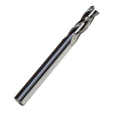Monster Tool 3 Flute Regular Length End Mill, Single End Square, 3/8in diameter, Bright Finish 205-001180