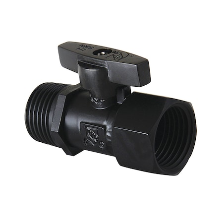 Kingston Brass 1/2" FIP x 1/2" MIP Quarter-Turn Quarter-Turn Straight Shut-Off Valve, Matte Black KB400V0