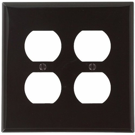 Leviton Receptacle Wallplate, Standard Size, Gang 2, Brown 80716