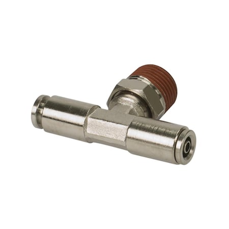 Hands On 0.37 in. NPT M 0.37 to 0.37 in. Swivel T-Fitting - DOT Approved - 2 Piece HA3883916
