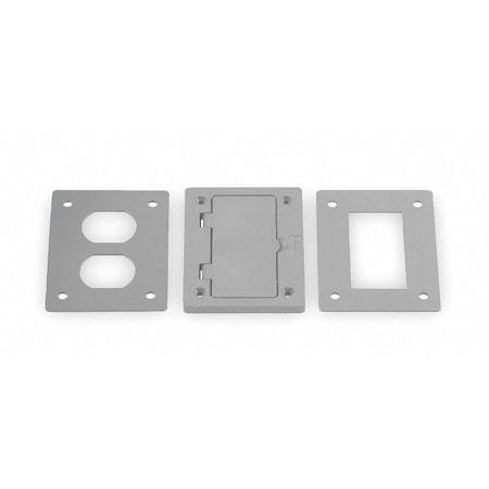 Hubbell Wiring 1-Gang Non-Metallic Cover, Includes Duplex and Style Line Decorator Inserts, Gray PFBR826GYA