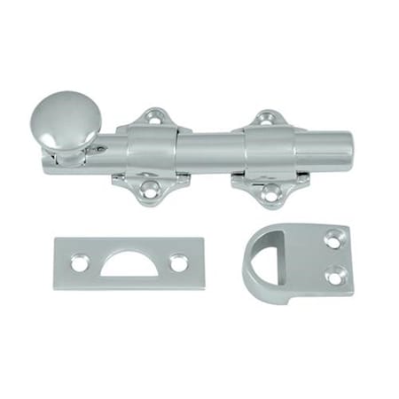 Dendesigns 4 in. Heavy Duty Dutch Door Bolt, Bright Chrome, Solid DE2667065