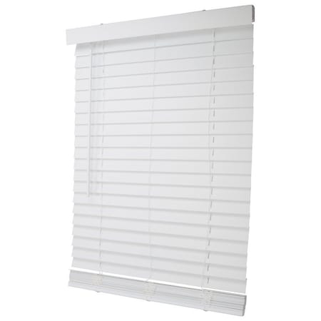 Simple Spaces Blind, 64 in L, 31 in W, Faux Wood, White FWMB-12