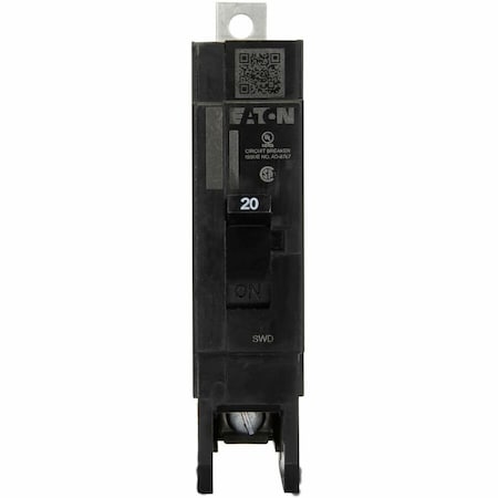 Eaton Miniature Circuit Breaker, GHB Series, 20A, 1 Pole, 277V AC, 14kA at 277V AC GHB1020