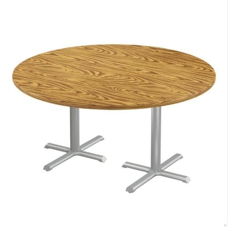 Correll Round Cafe Table, 60 in W, 60 in L, 29 in H, Particleboard Top, Medium Oak SCT60R-06-98-06